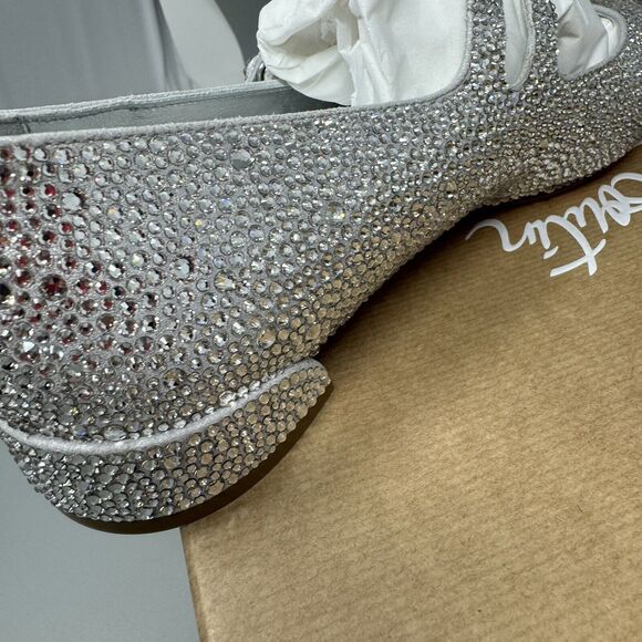 CHRISTIAN LOUBOUTIN MISS JANE STRASS CRYSTAL Flat Shoe Size EU 38.5/8.5 - Picture 8 of 16